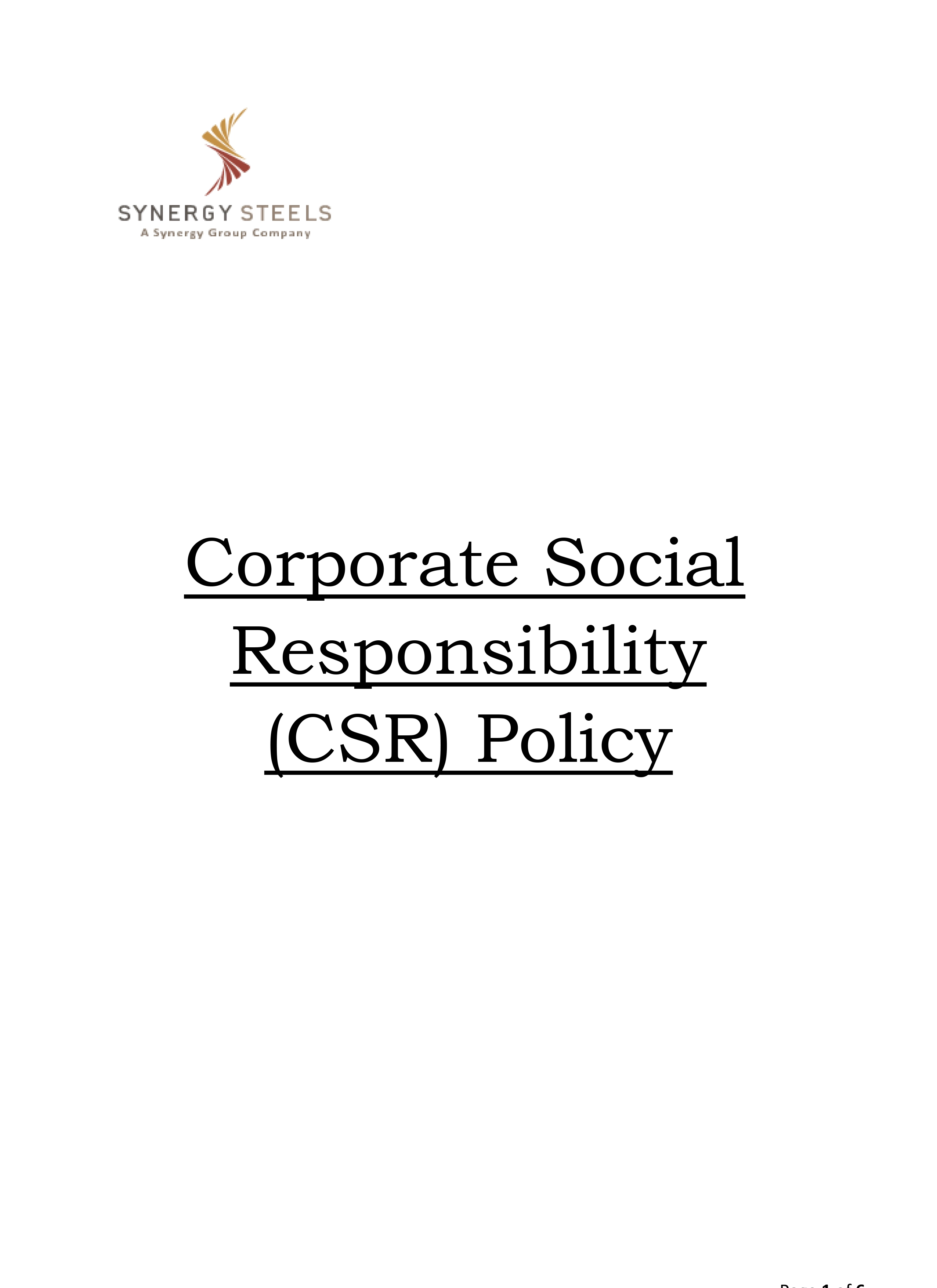 CSR policy Synergy